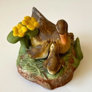 VTG Duck Family Figurine Franklin Porcelain "July Beside the River" Collectible